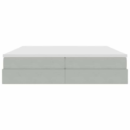 Letto con contenitore e materasso Grigio chiaro 200 x 200 cm | homemem39