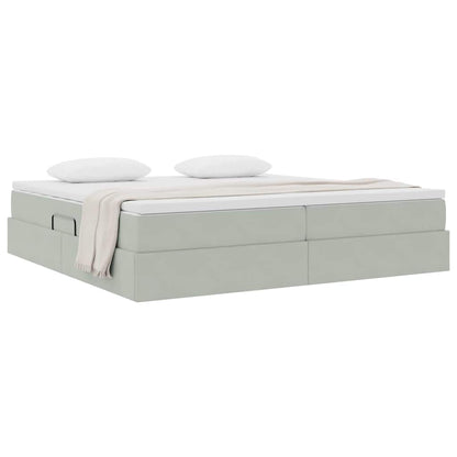 Letto con contenitore e materasso Grigio chiaro 200 x 200 cm | homemem39