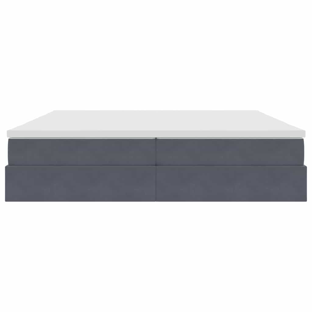 Letto con contenitore e materasso Grigio scuro 200 x 200 cm | homemem39