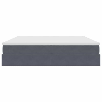 Letto con contenitore e materasso Grigio scuro 200 x 200 cm | homemem39