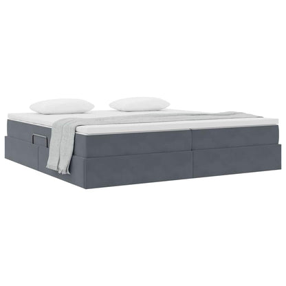 Letto con contenitore e materasso Grigio scuro 200 x 200 cm | homemem39