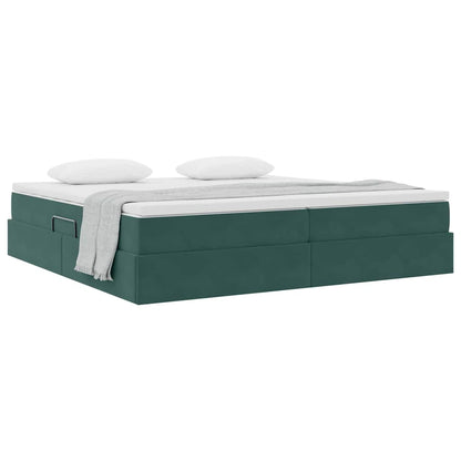 Letto con contenitore e materasso Verde Scuro 200 x 200 cm | homemem39