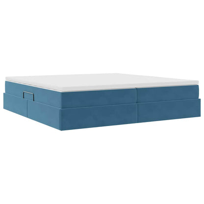 Letto con contenitore e materasso Blu Scuro 200 x 200 cm | homemem39