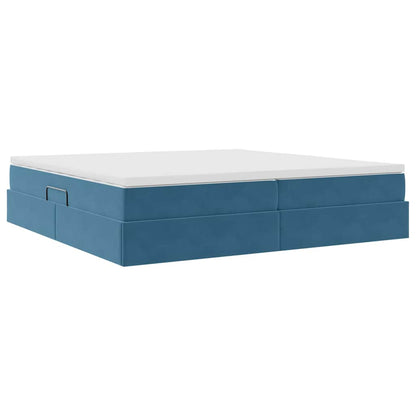 Letto con contenitore e materasso Blu Scuro 200 x 200 cm | homemem39