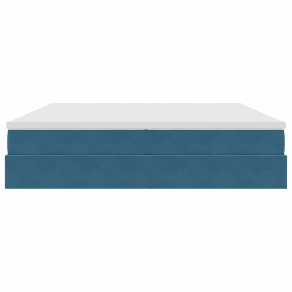 Letto con contenitore e materasso Blu Scuro 200 x 200 cm | homemem39