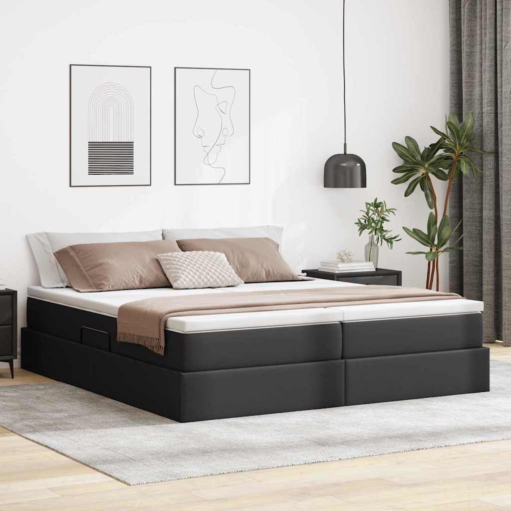 Letto con contenitore e materasso Nero 180 x 200 cm | homemem39