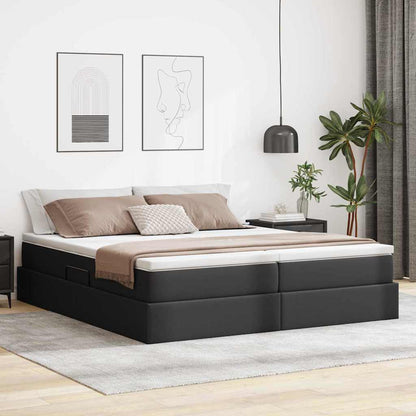 Letto con contenitore e materasso Nero 180 x 200 cm | homemem39