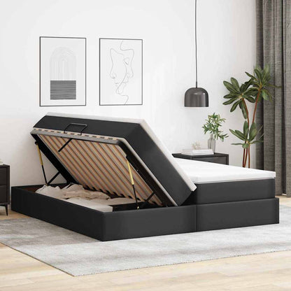 Letto con contenitore e materasso Nero 180 x 200 cm | homemem39