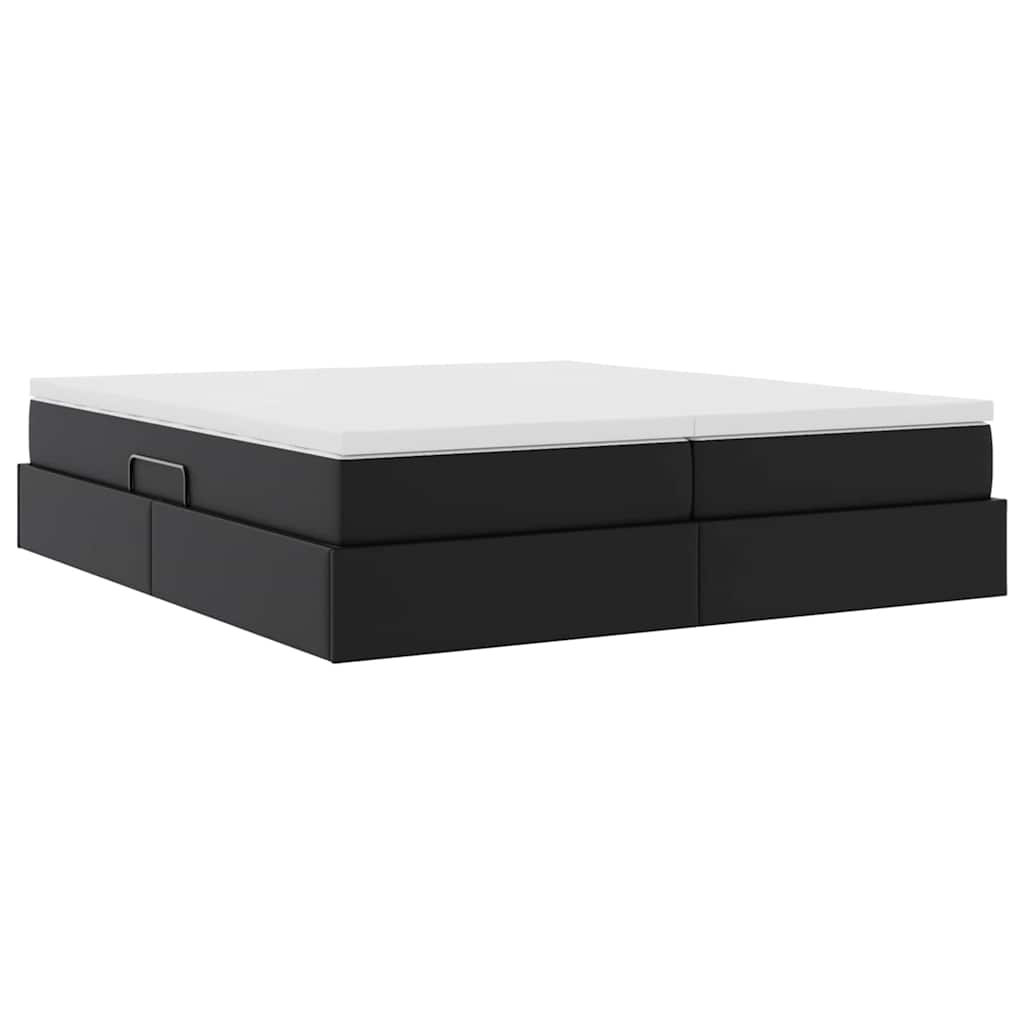 Letto con contenitore e materasso Nero 180 x 200 cm | homemem39