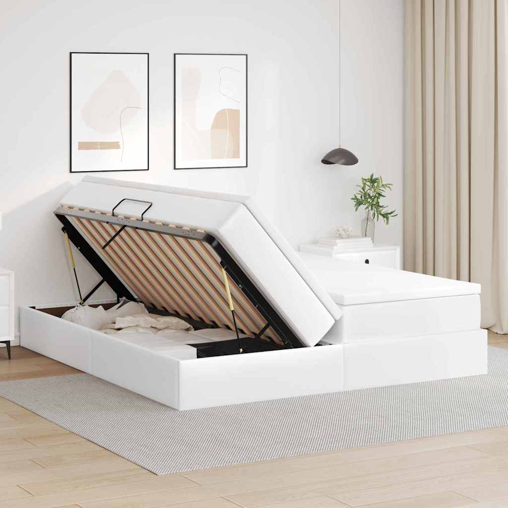 Letto con contenitore e materasso Bianco 180 x 200 cm | homemem39