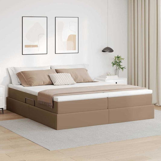 Letto con contenitore e materasso Cappuccino 180 x 200 cm | homemem39