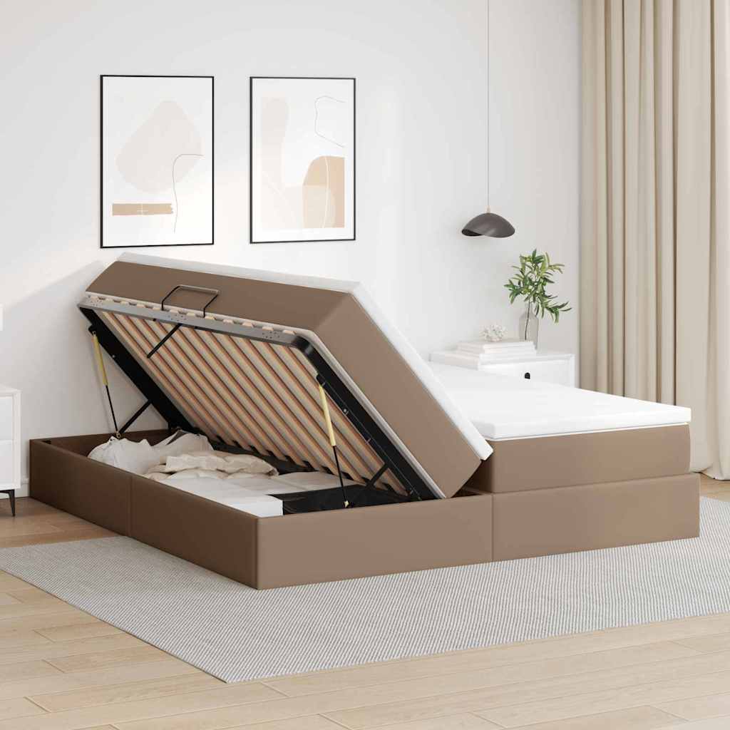 Letto con contenitore e materasso Cappuccino 180 x 200 cm | homemem39