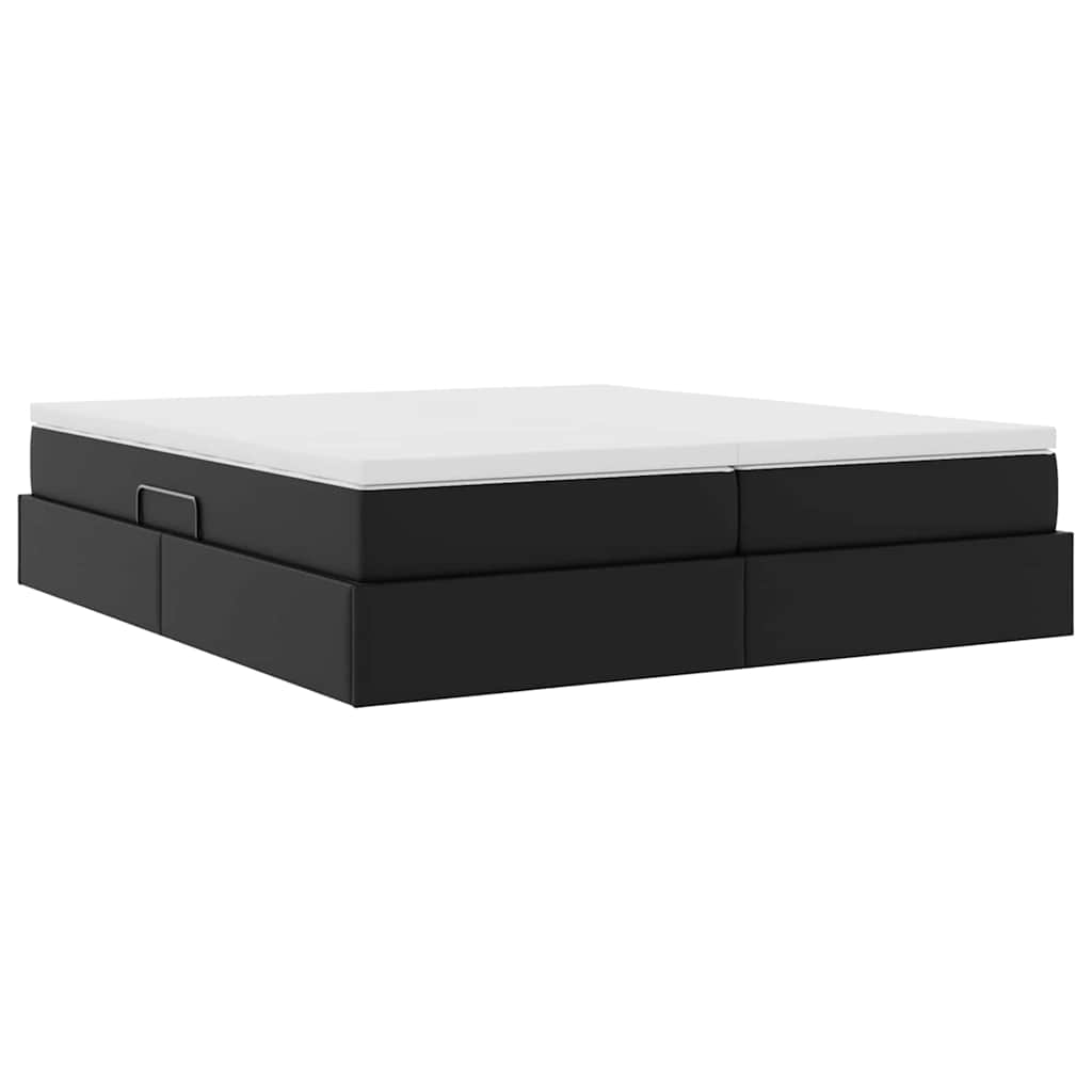 Letto con contenitore e materasso Nero 200 x 200 cm | homemem39