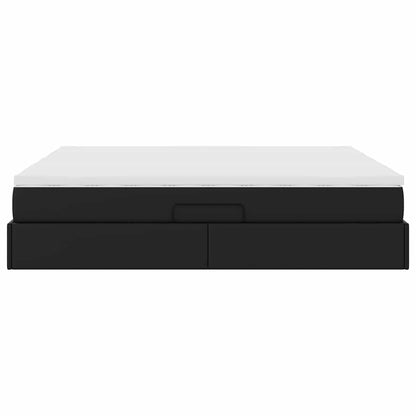 Letto con contenitore e materasso Nero 200 x 200 cm | homemem39