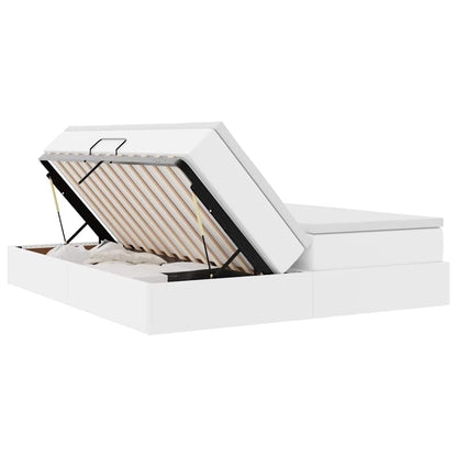 Letto con contenitore e materasso Bianco 200 x 200 cm | homemem39