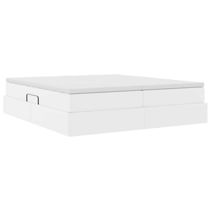 Letto con contenitore e materasso Bianco 200 x 200 cm | homemem39
