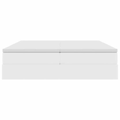 Letto con contenitore e materasso Bianco 200 x 200 cm