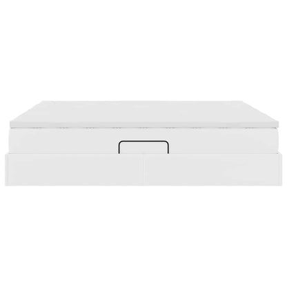 Letto con contenitore e materasso Bianco 200 x 200 cm | homemem39
