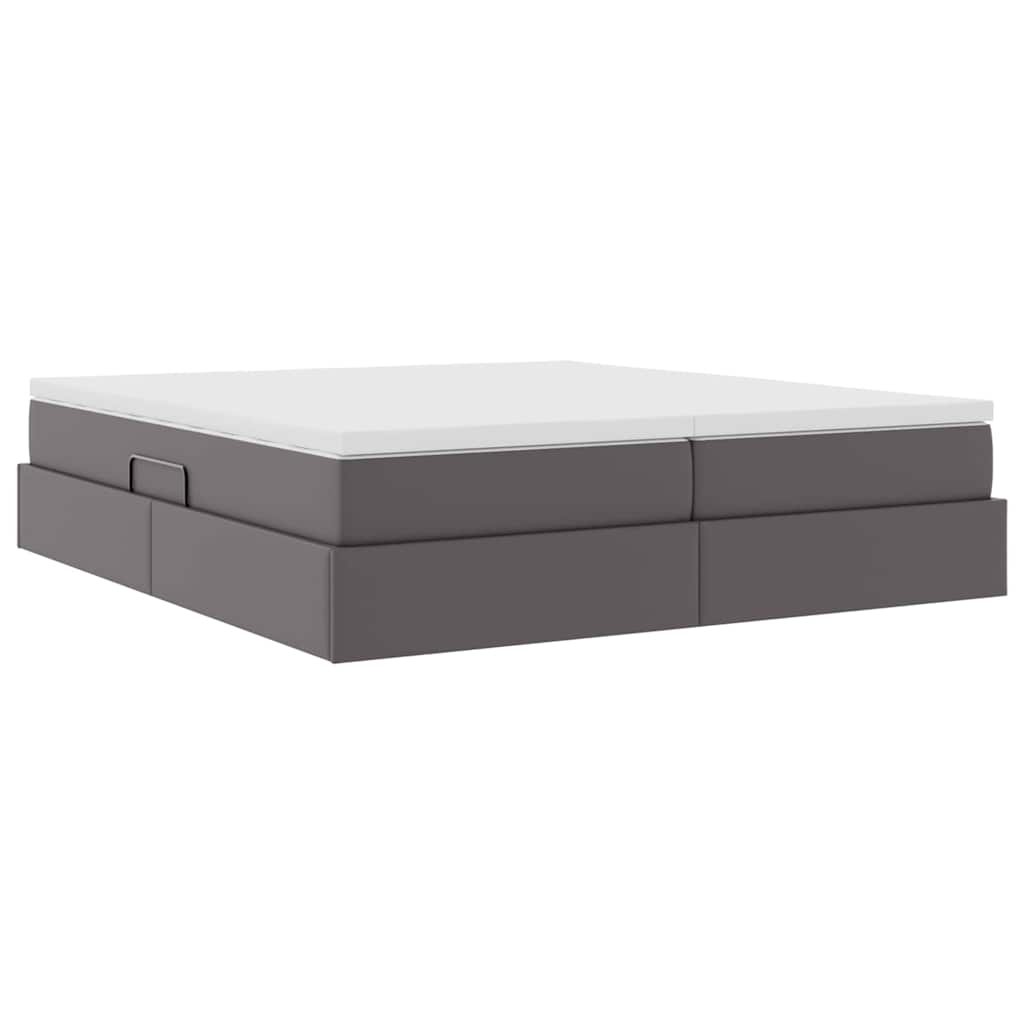 Letto con contenitore e materasso Grigio 200 x 200 cm | homemem39