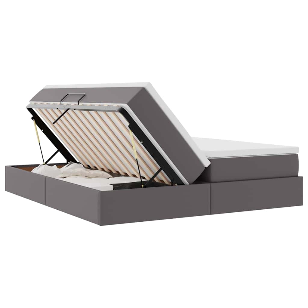 Letto con contenitore e materasso Grigio 200 x 200 cm | homemem39