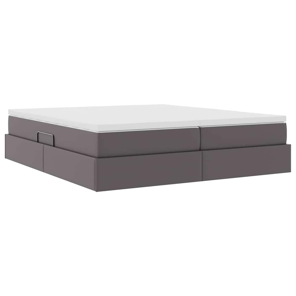 Letto con contenitore e materasso Grigio 200 x 200 cm