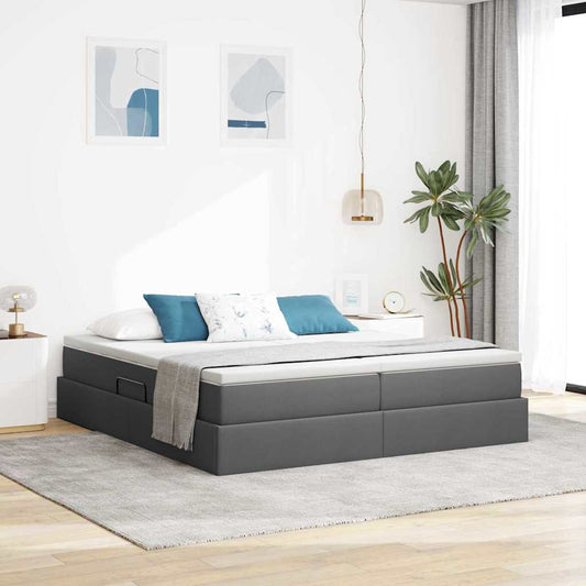 Letto con contenitore e materasso Grigio scuro 180 x 200 cm | homemem39