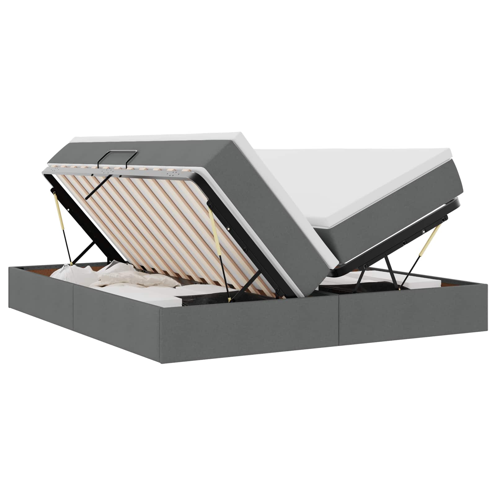 Letto con contenitore e materasso Grigio scuro 180 x 200 cm | homemem39