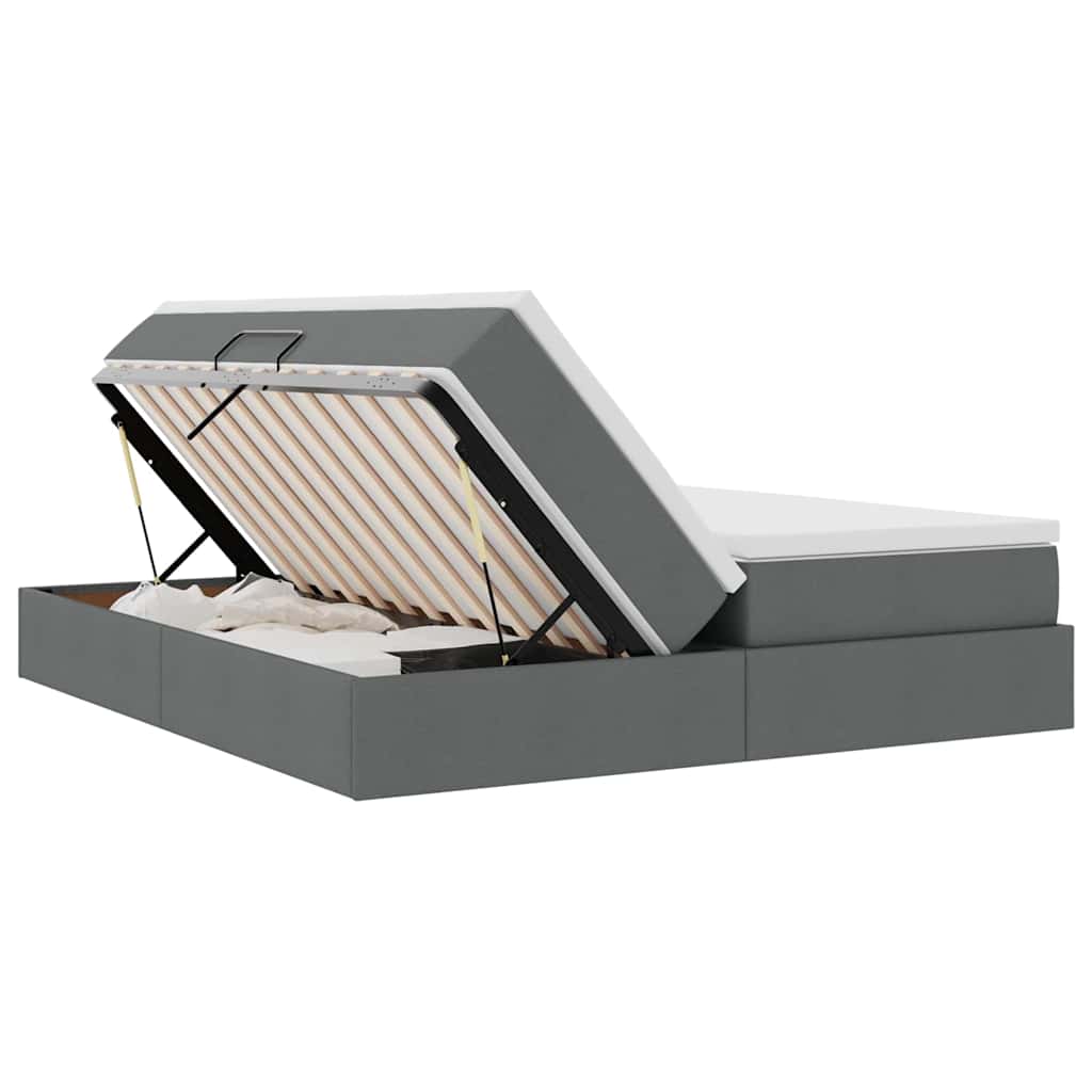 Letto con contenitore e materasso Grigio scuro 180 x 200 cm | homemem39
