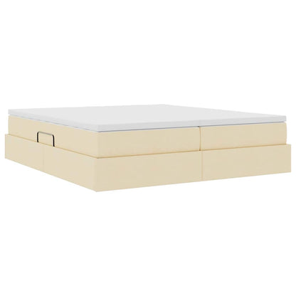 Letto con contenitore e materasso Crema 180 x 200 cm Poliestere | homemem39