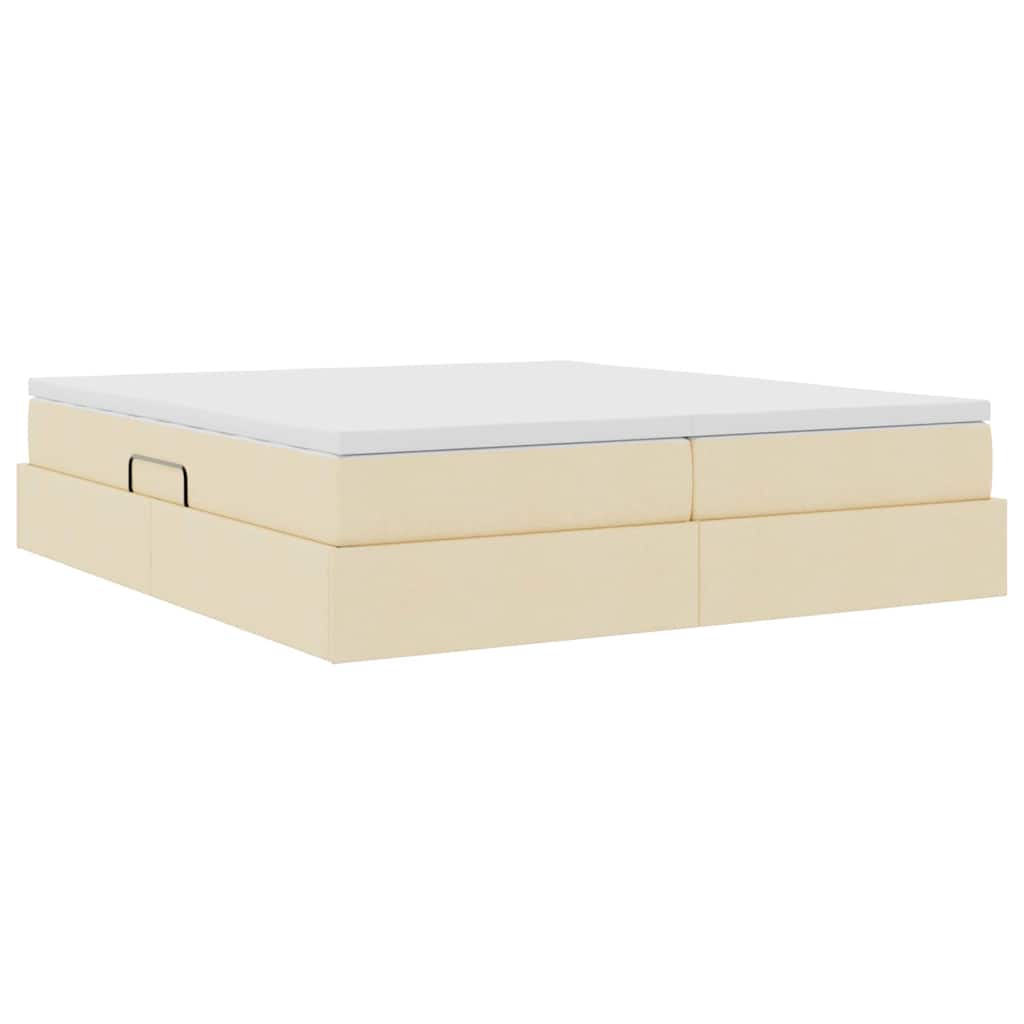 Letto con contenitore e materasso Crema 180 x 200 cm Poliestere | homemem39