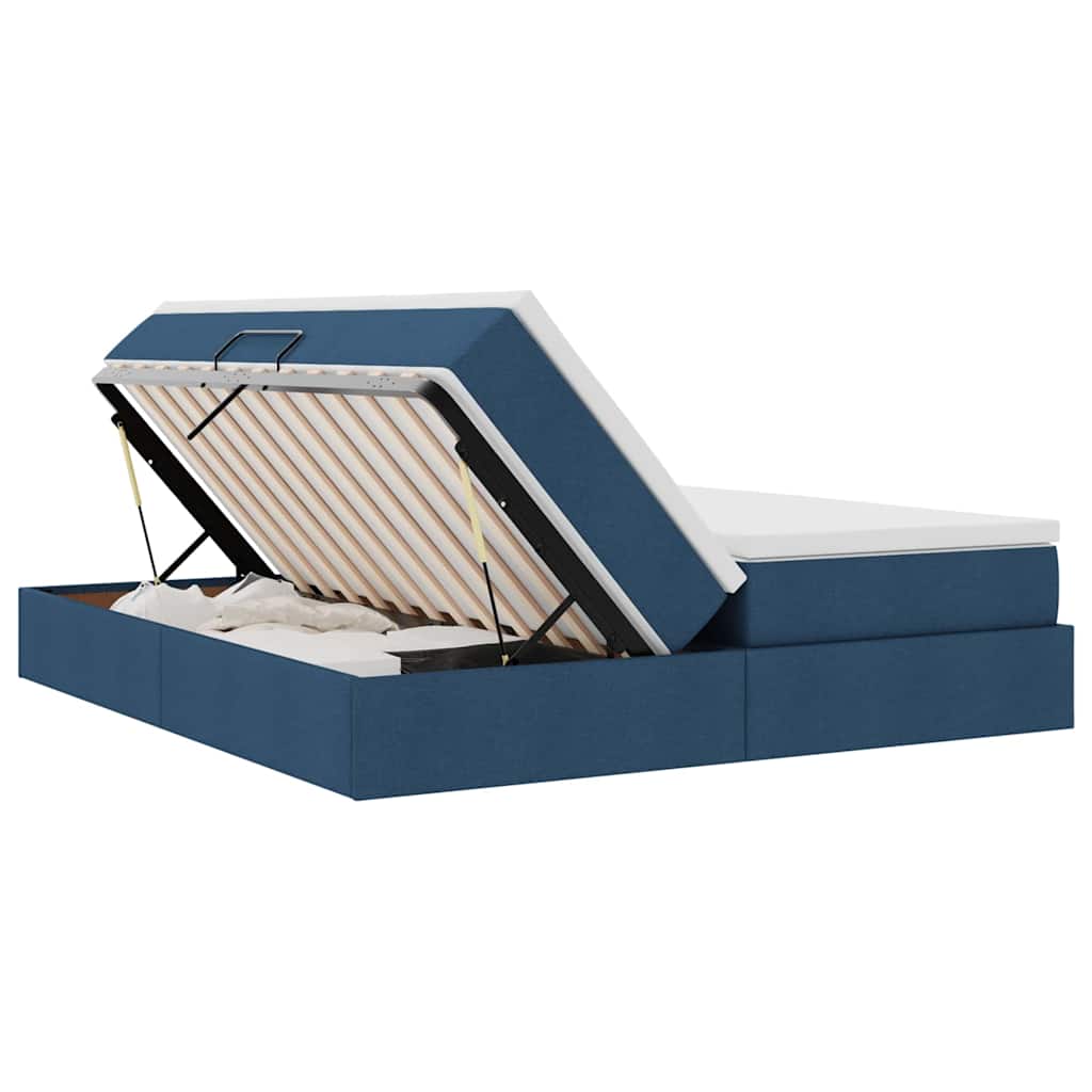 Letto con contenitore e materasso Blu 180 x 200 cm Poliestere | homemem39