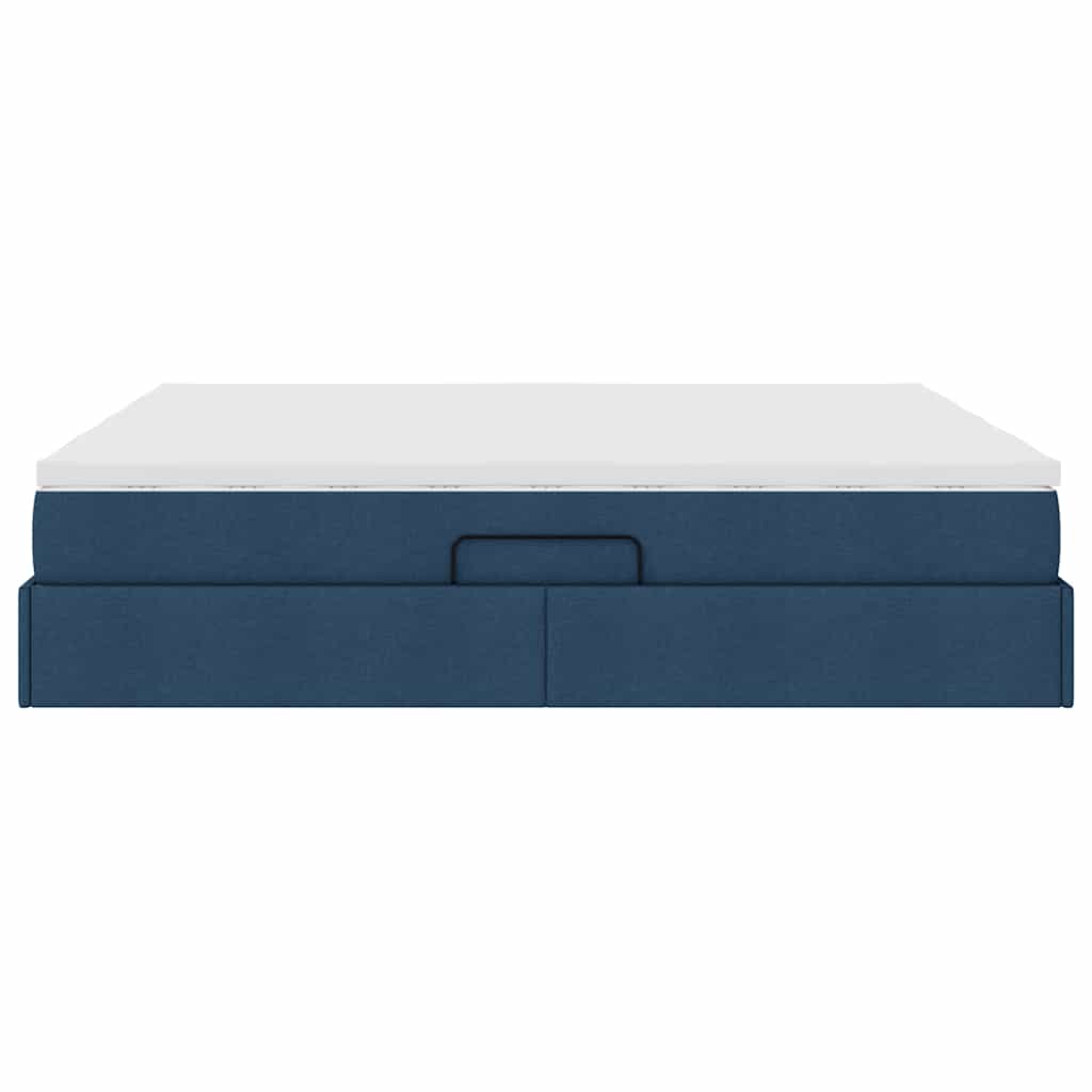 Letto con contenitore e materasso Blu 180 x 200 cm Poliestere | homemem39