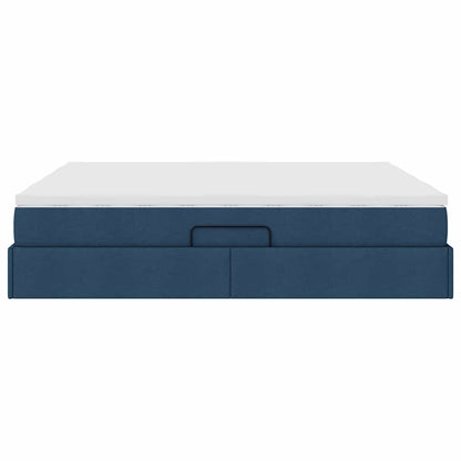 Letto con contenitore e materasso Blu 180 x 200 cm Poliestere | homemem39