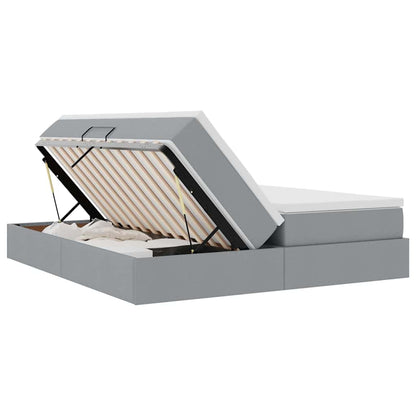 Letto con contenitore e materasso Grigio chiaro 200 x 200 cm | homemem39