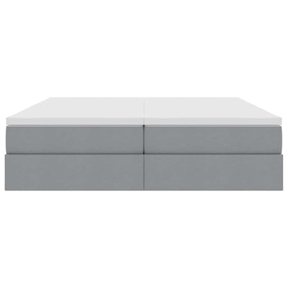 Letto con contenitore e materasso Grigio chiaro 200 x 200 cm | homemem39