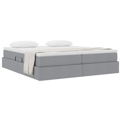 Letto con contenitore e materasso Grigio chiaro 200 x 200 cm | homemem39