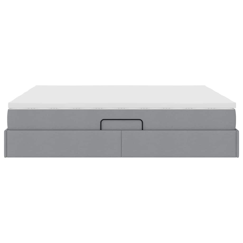 Letto con contenitore e materasso Grigio chiaro 200 x 200 cm | homemem39