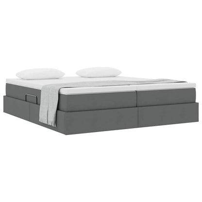Letto con contenitore e materasso Grigio scuro 200 x 200 cm | homemem39