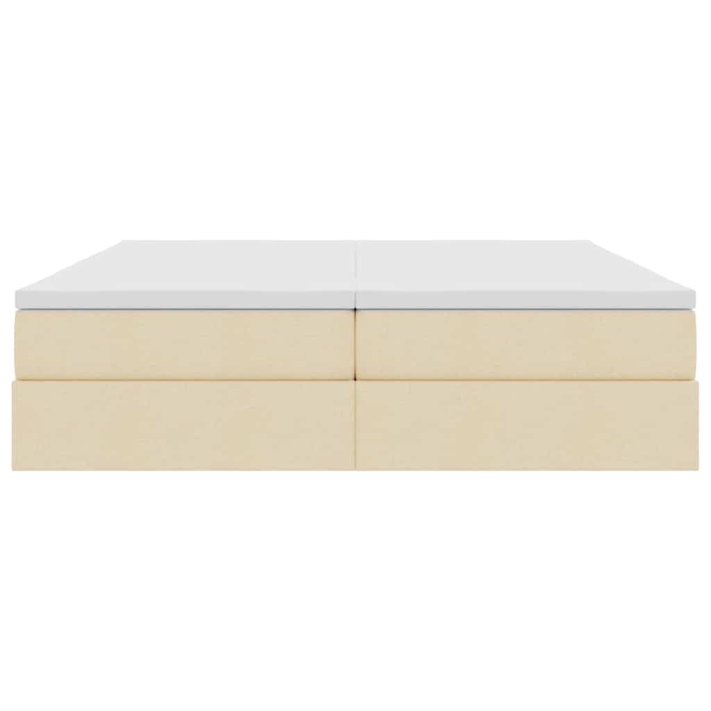 Letto con contenitore e materasso Crema 200 x 200 cm Poliestere | homemem39