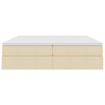 Letto con contenitore e materasso Crema 200 x 200 cm Poliestere | homemem39