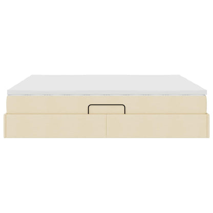 Letto con contenitore e materasso Crema 200 x 200 cm Poliestere | homemem39