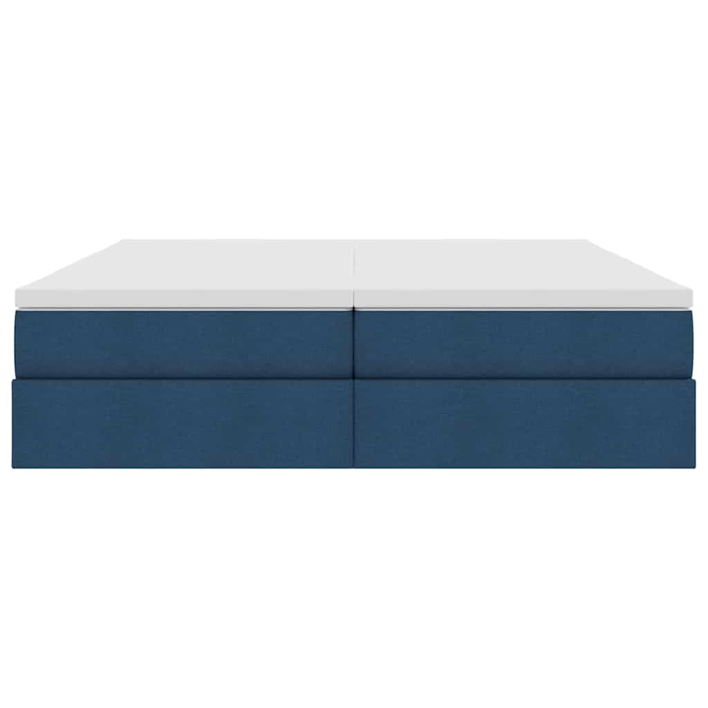Letto con contenitore e materasso Blu 200 x 200 cm Poliestere | homemem39