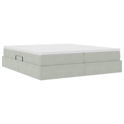 Letto con contenitore e materasso Grigio chiaro 180 x 200 cm | homemem39
