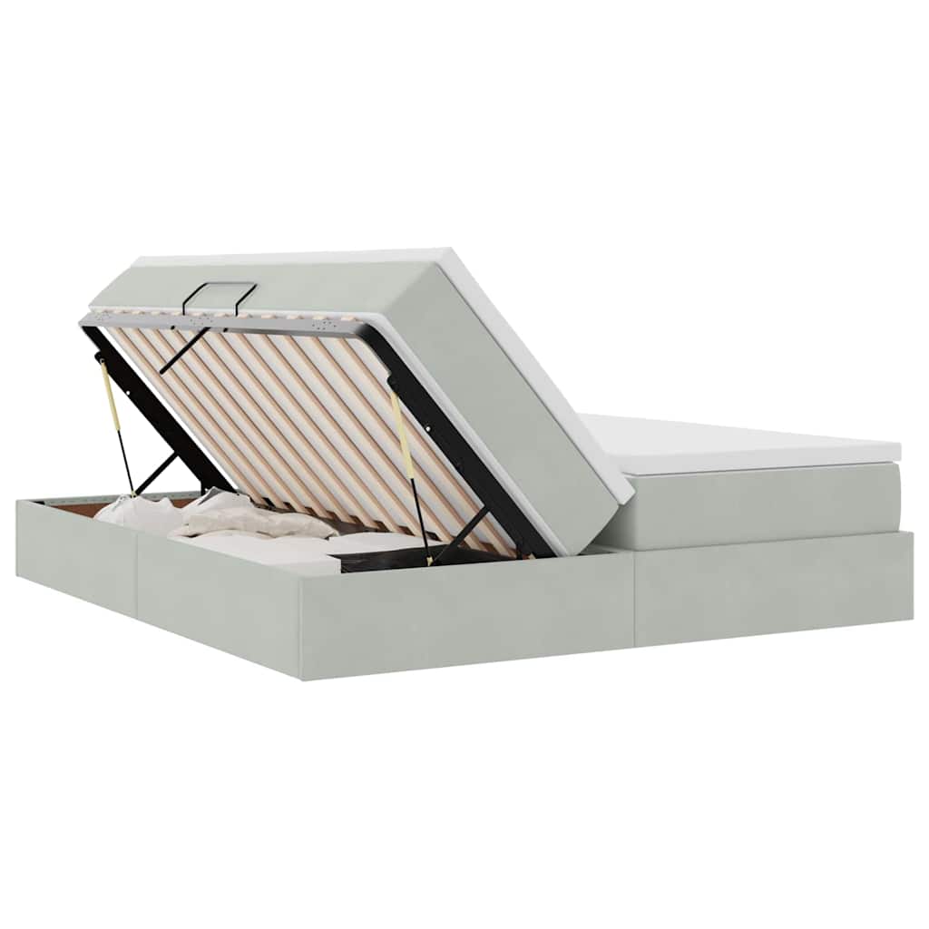 Letto con contenitore e materasso Grigio chiaro 180 x 200 cm | homemem39