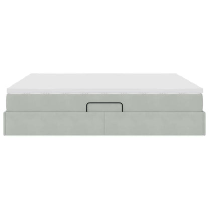 Letto con contenitore e materasso Grigio chiaro 180 x 200 cm | homemem39