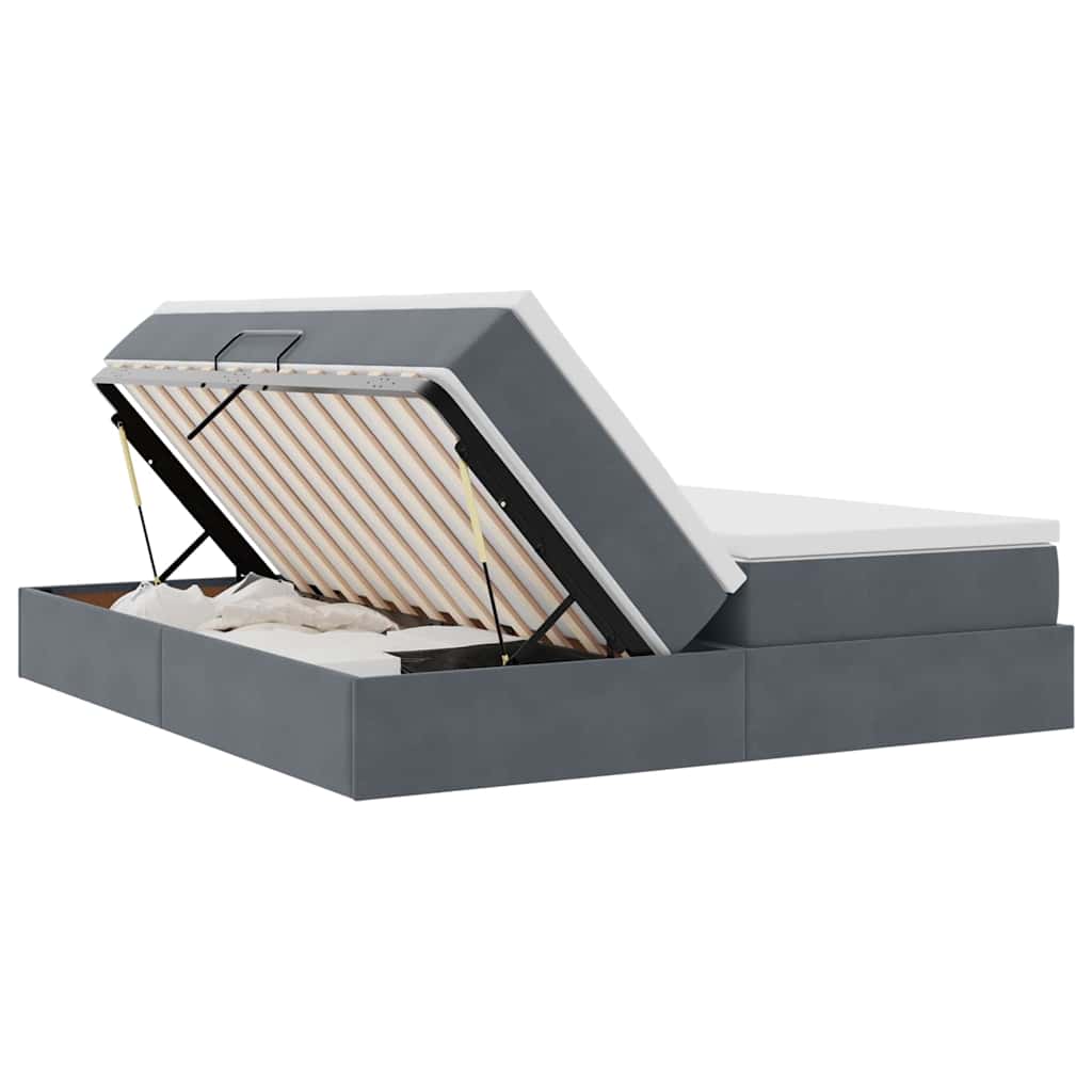 Letto con contenitore e materasso Grigio scuro 180 x 200 cm | homemem39