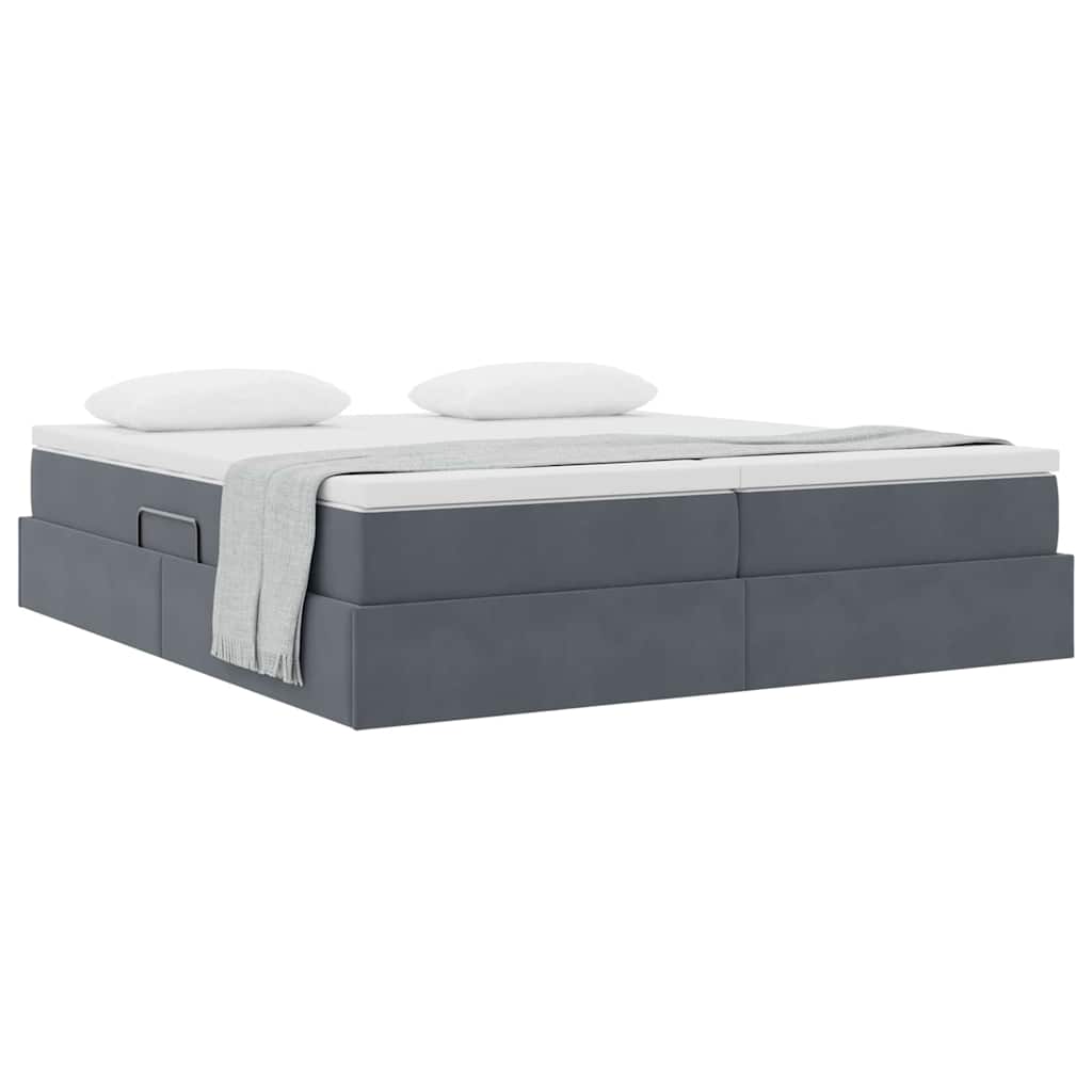 Letto con contenitore e materasso Grigio scuro 180 x 200 cm | homemem39