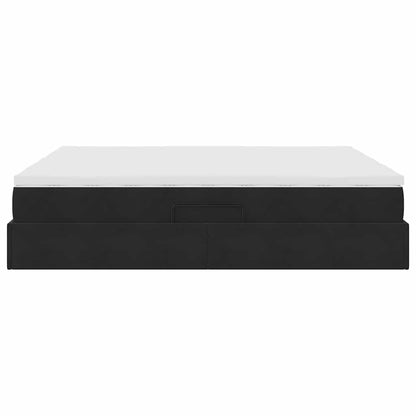 Letto con contenitore e materasso Nero 180 x 200 cm Velluto | homemem39