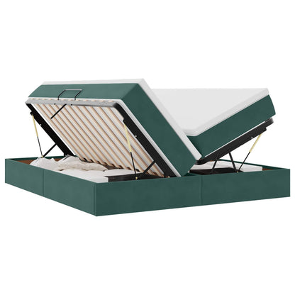 Letto con contenitore e materasso Verde Scuro 180 x 200 cm | homemem39