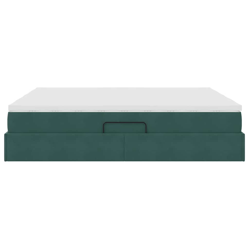 Letto con contenitore e materasso Verde Scuro 180 x 200 cm | homemem39